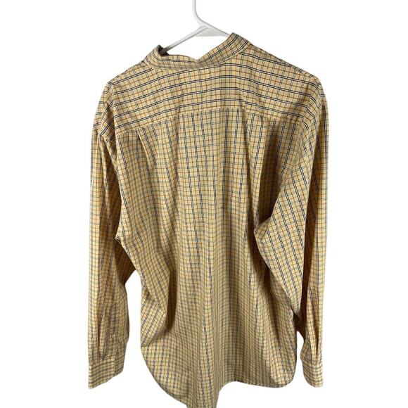 Mens Large IZOD Dress Plaid Yellow Button Up Excellent Condition (i2/19) - Picture 2 of 6